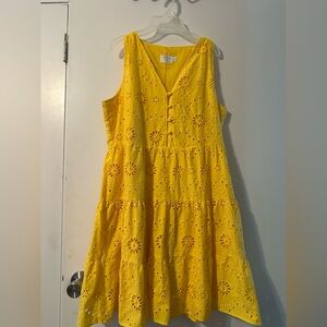 Time and Tru Sunny Yellow Eyelet Dress